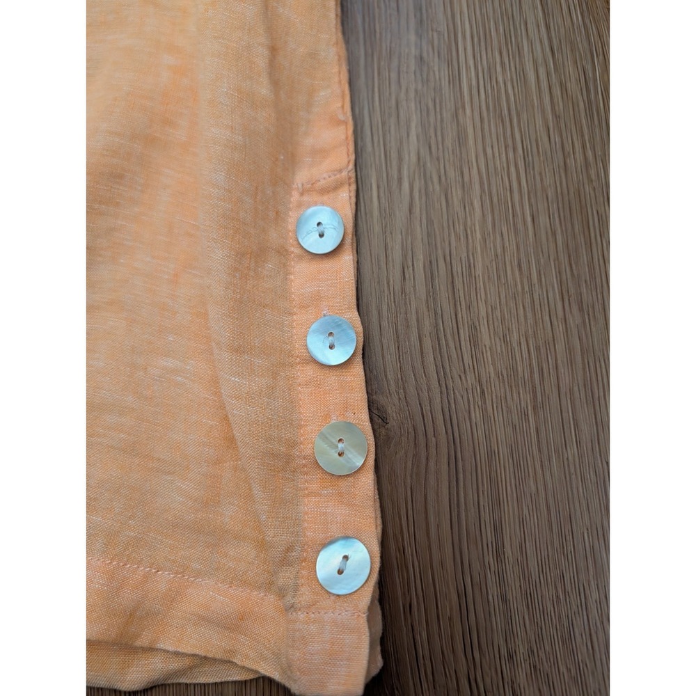 Tahari Orange Sherbert Cross Dye 100% Linen 3/4 Sleeve Tunic Top Shirt Size 2x - Picture 3 of 6